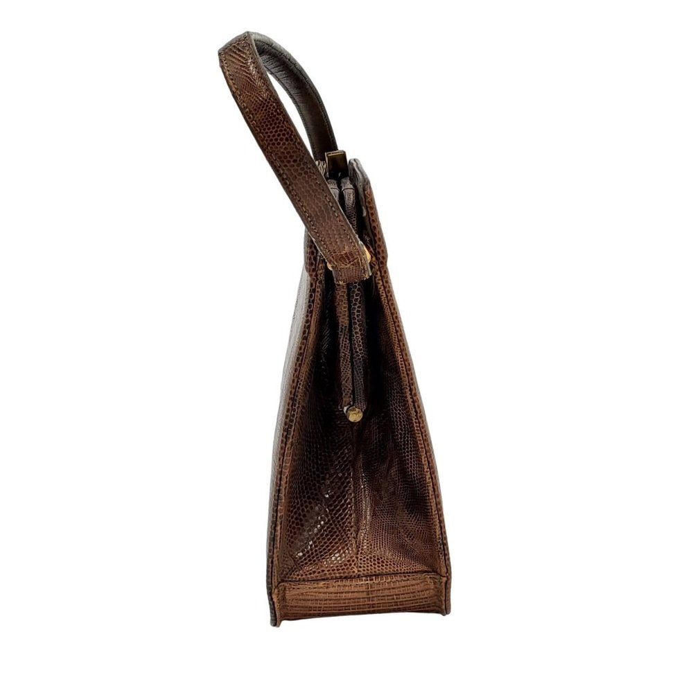 Vintage Palizzio Very NewYork Exotic Lizard Honey Brown Reptile Purse Bag Clutch - Picture 2 of 11
